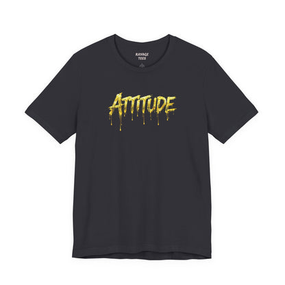 Attitude Drip Graphic Tee — Bold Yellow Streetwear T-Shirt