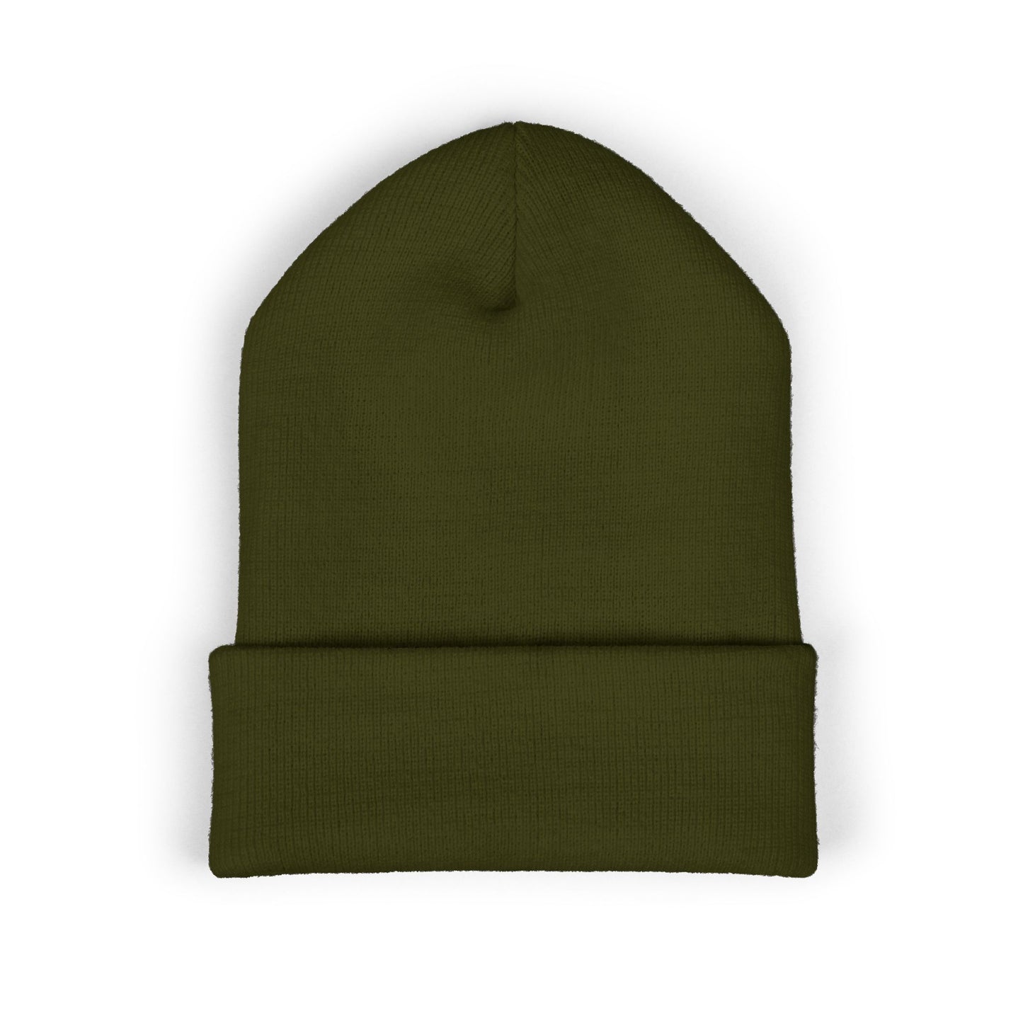 Fearless Embroidered Cuffed Beanie — Bold Black Knit Hat