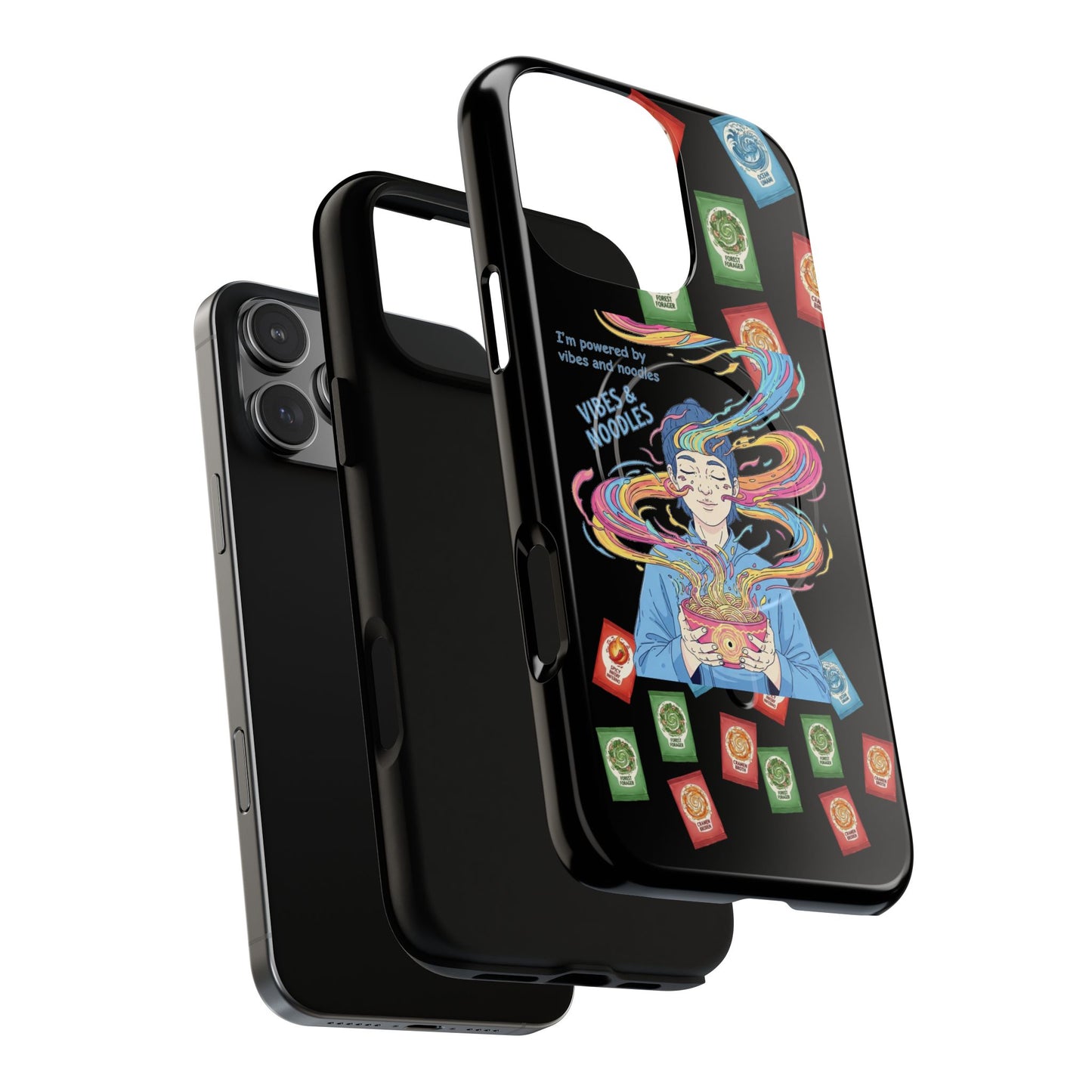 Noodle Lover Phone Case: Vibrant Cute Foodie Magnetic Anime Style