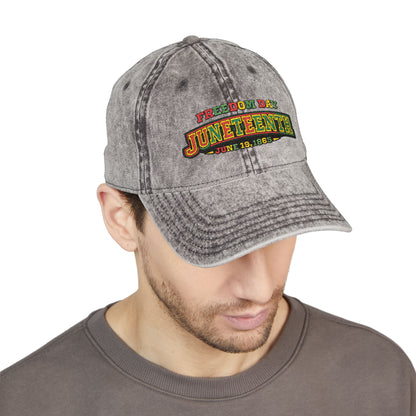 Juneteenth Embroidered Vintage Cap