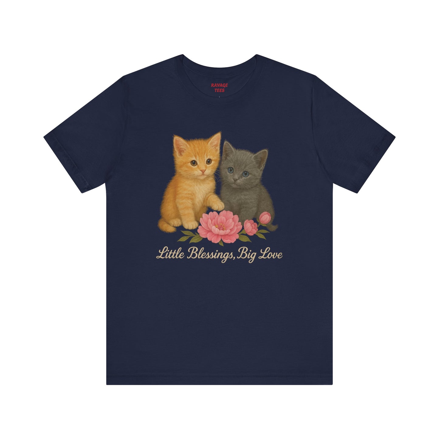 Cute Cat Graphic Tee, Casual Unisex Shirt