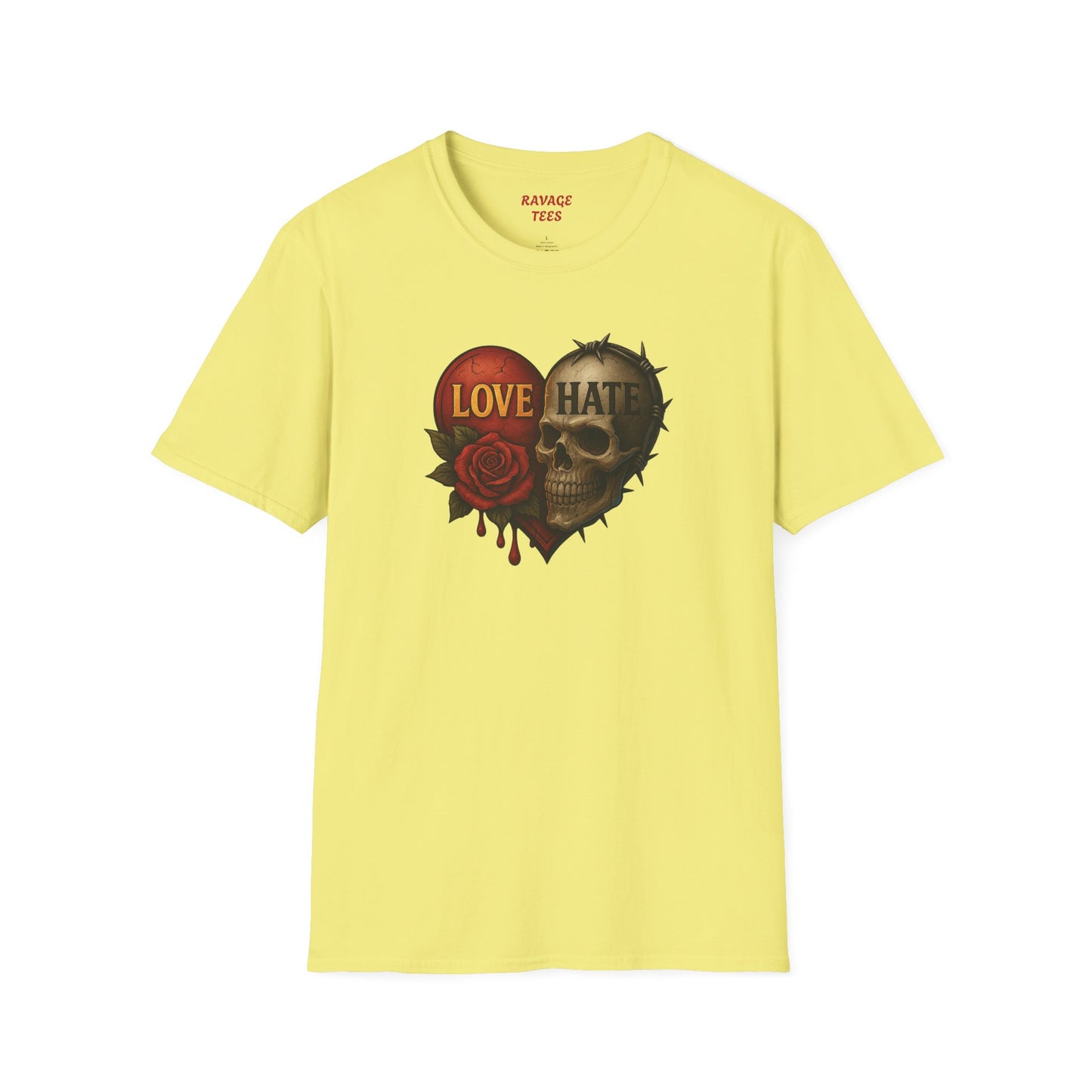 Love & Hate Skull Graphic Tee