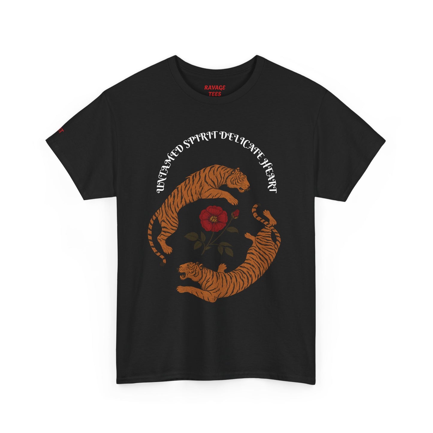 Black Tiger & Rose Graphic Tee
