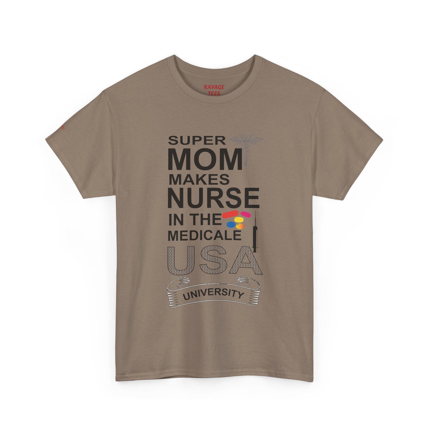 Super Mom Nurse Tee, Unisex Cotton T-Shirt for Nurses, Gift for Medical Professionals, Medical Field Apparel