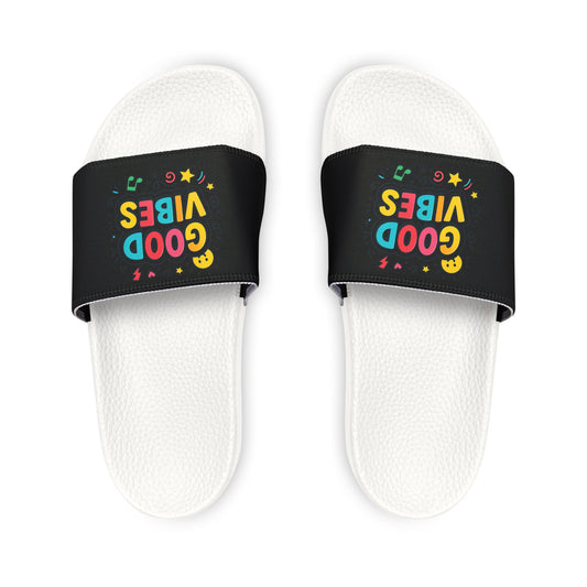 "Good Vibes" Removable-Strap Pool Slides