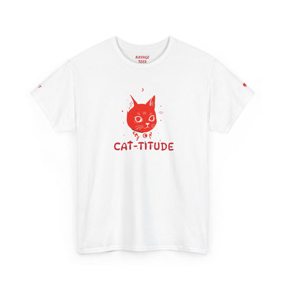 CAT-TITUDE Unisex Heavy Cotton Tee | Funny Cat Shirt