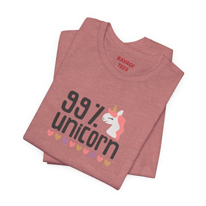 99% Unicorn Tee: Funny, Whimsical Graphic T-Shirt for All Ages