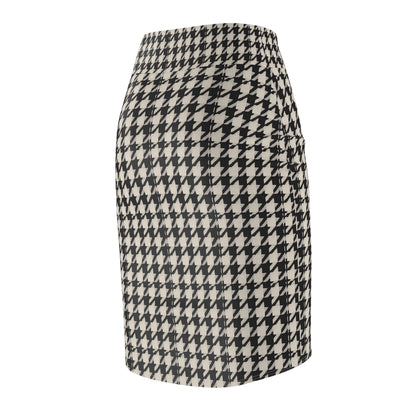 Chic Houndstooth Pencil Skirt, Women's Fashion, Office Wear, Casual Outfit, Stylish Midi Skirt, Perfect for All Occasions