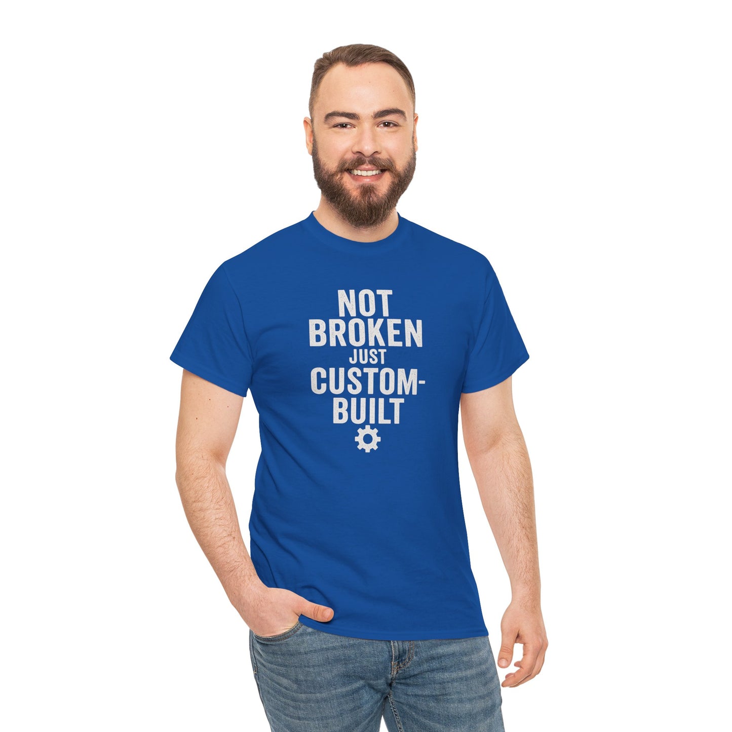 Not Broken Just Custom-Built | Unisex Graphic Tee – Garage Edition
