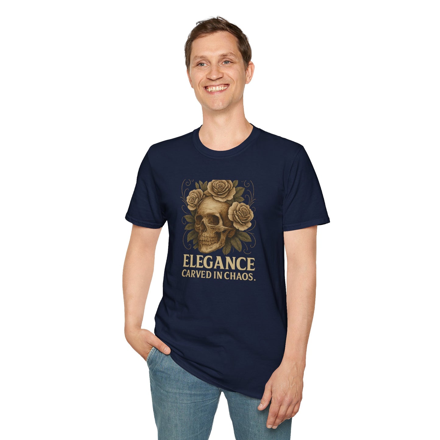 "Elegance Carved in Chaos" Graphic Unisex T-Shirt-Cozy Street Wear