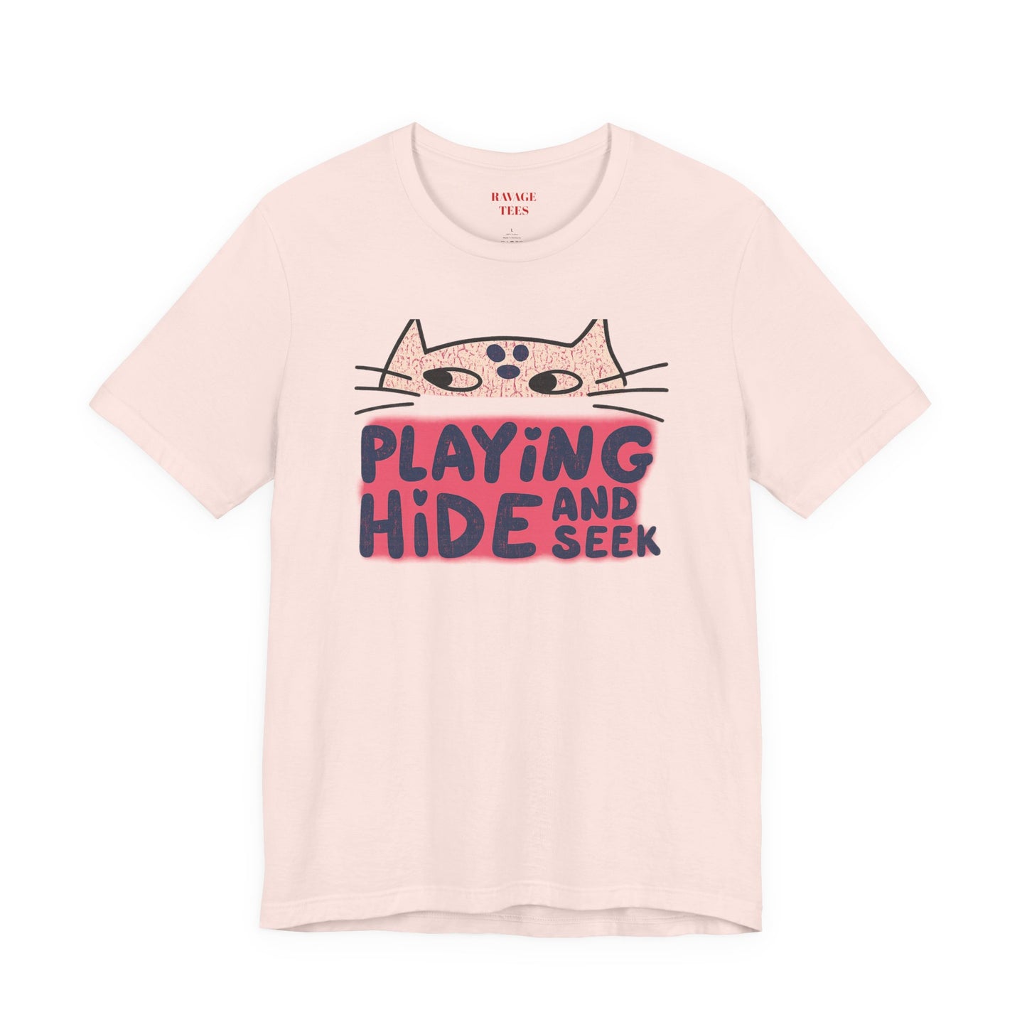 Playing Hide and Seek Cat T-Shirt — Cute Graphic Tee for Cat Lovers