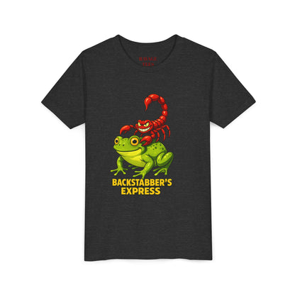 Youth Tee - "Backstabber's Express" Frog & Scorpion Graphic