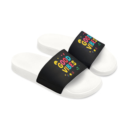 "Good Vibes" Removable-Strap Pool Slides