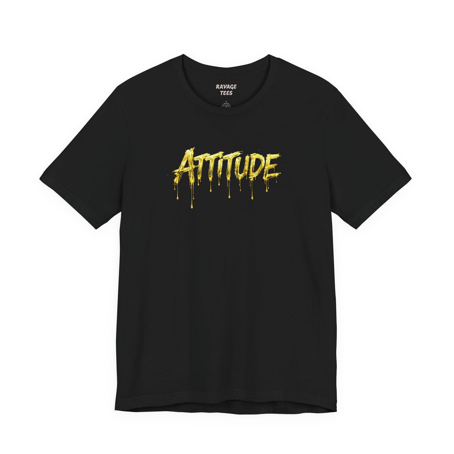 Attitude Drip Graphic Tee — Bold Yellow Streetwear T-Shirt