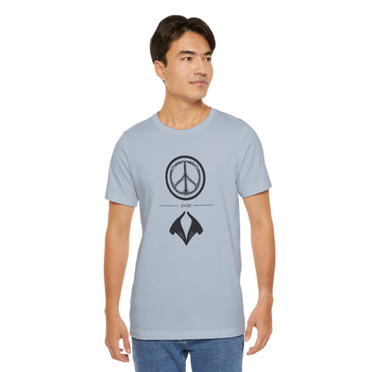 Peace Sign Unisex Jersey Tee, Casual Wear, Gift for Friends, Summer Fashion, Festival Outfit, Eco-Friendly Apparel