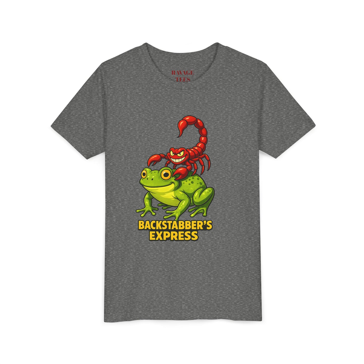 Youth Tee - "Backstabber's Express" Frog & Scorpion Graphic