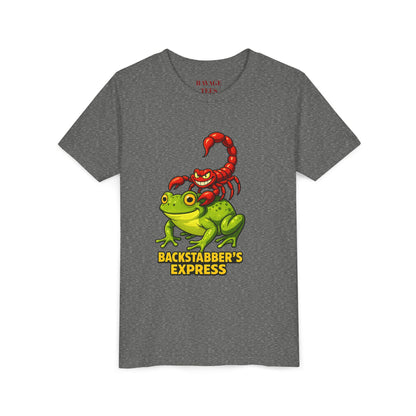 Youth Tee - "Backstabber's Express" Frog & Scorpion Graphic
