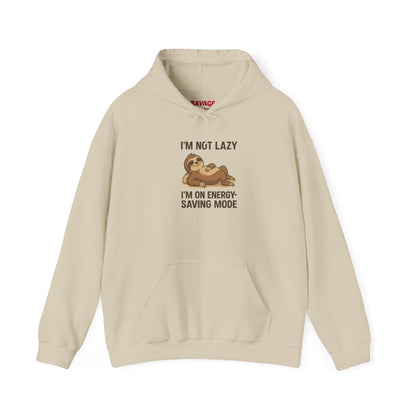 Funny Sloth Hoodie: I'm Not Lazy, Energy Saving Mode, Gift for Lazy Days, Cozy Sweatshirt for Friends, Sloth Lovers Apparel