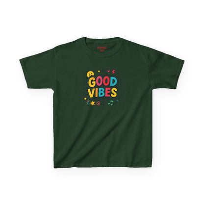 Kids Good Vibes T-Shirt – Fun Graphic Tee with Positive Message, Cool Summer Outfit, Birthday Gift for Children