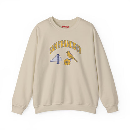 RAVAGE San Francisco - City Vibe Sweatshirt | Unisex Cardinal Crewneck, Cozy Fall Fashion, Casual Wear, Bird Lover Gift Idea