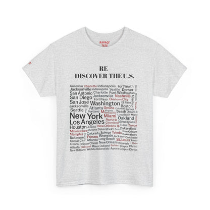 Re-Discover the U.S. Unisex Exploratory Travel T-Shirt, Adventure Tee, USA Discovery Shirt