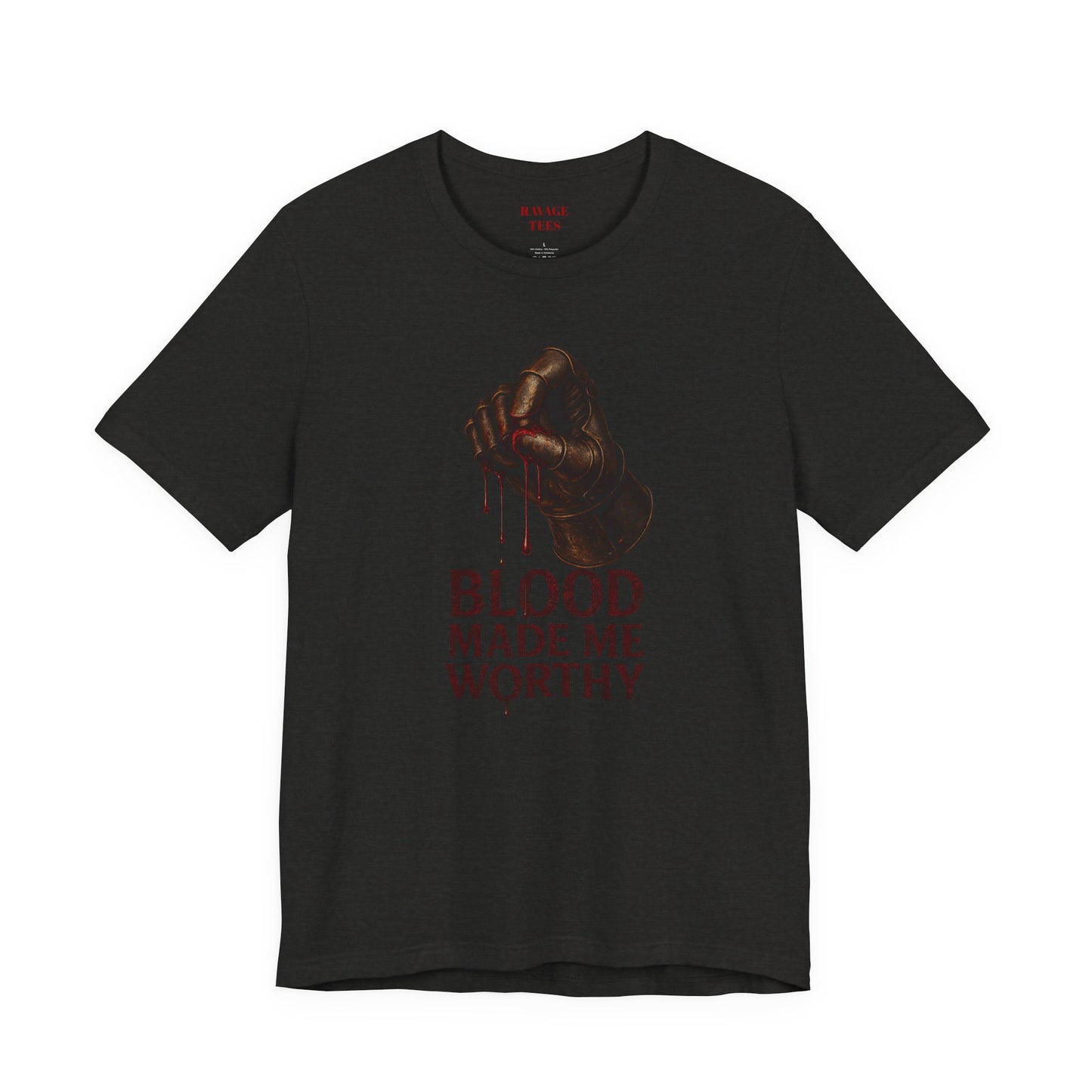 Blood Made Me Worthy T‑Shirt — Graphic Fist Design, Bold Faith & Empowerment Tee