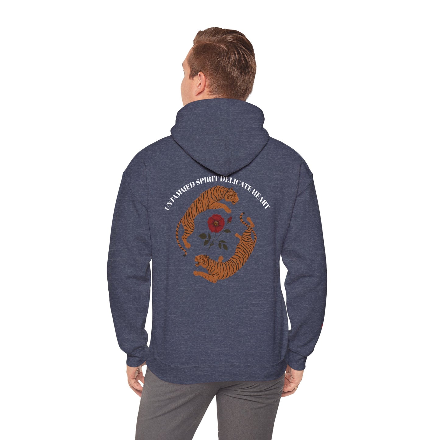 Black Tiger & Rose Graphic Hoodie