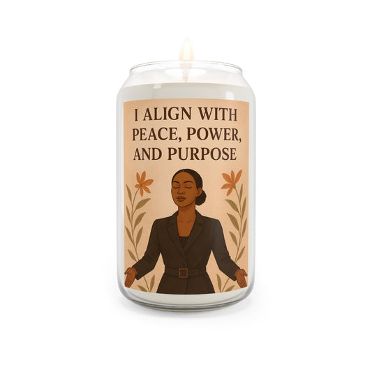 I ALIGN WITH PEACE, POWER AND PURPOSE SCENTED CANDLE