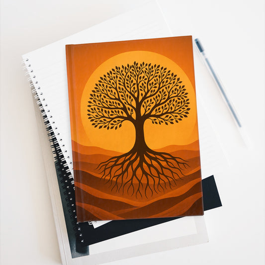 Sunset Tree Journal - Nature Inspired Notebook, Spiritual Practice, Art Therapy
