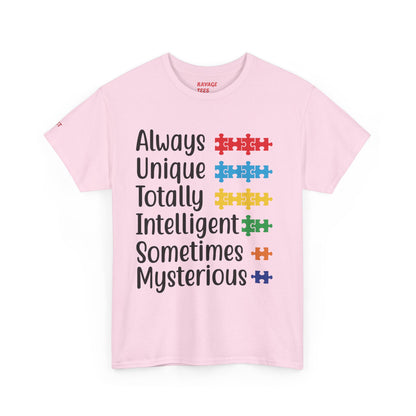 Unisex Autism Awareness Tee - Unique Puzzle Design, Perfect Gift for Friends, Family, and Supporters
