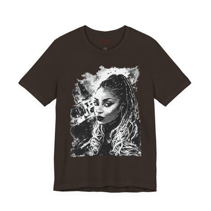 Personalize Black & White Ink Print T-Shirt
