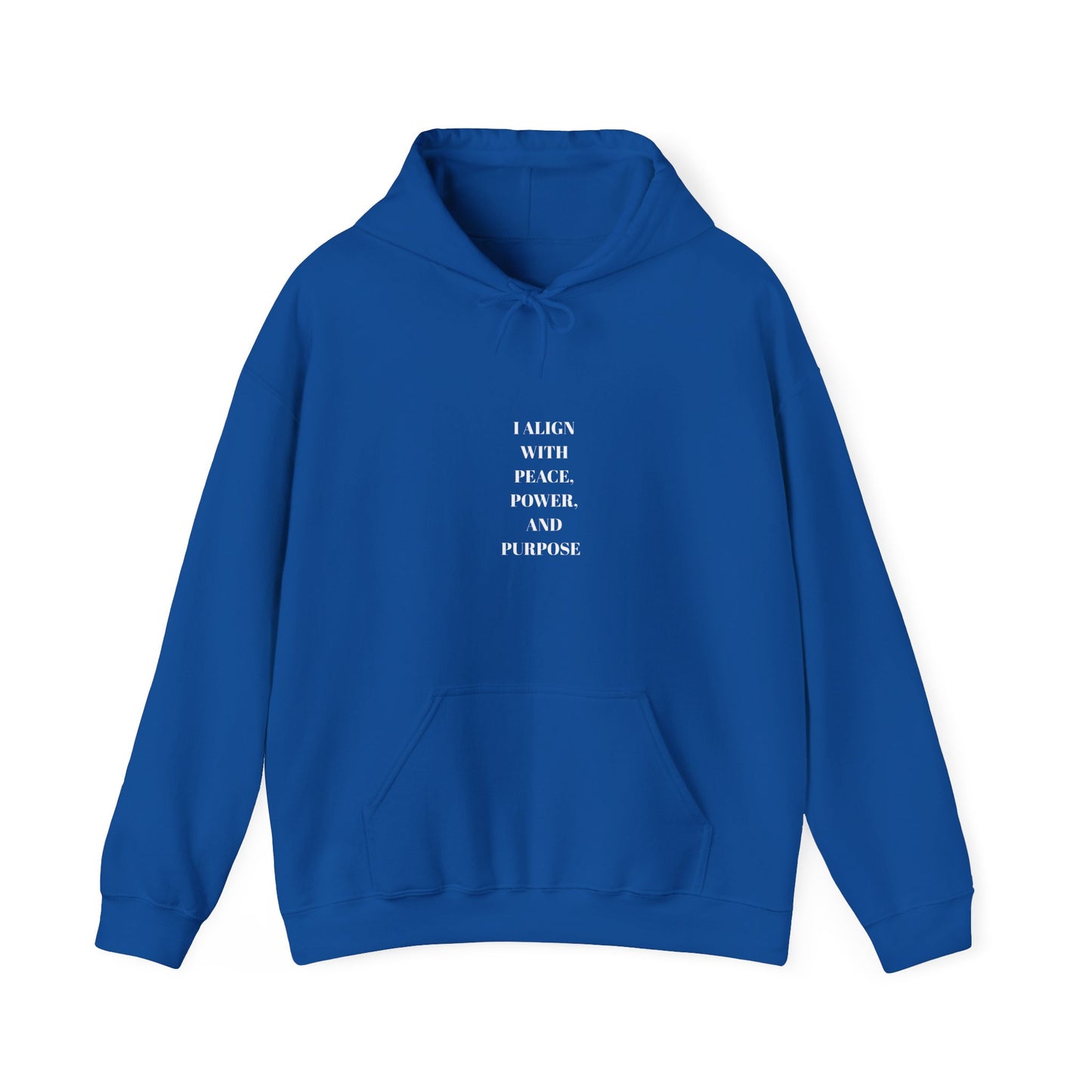 Mindful Message Hooded Sweatshirt – Align with Peace, Power, and Purpose, Yoga Gift, Inspirational Apparel, Cozy Hoodie, Meditation Wear.  Made to inspire your mindset—crafted to elevate your style.