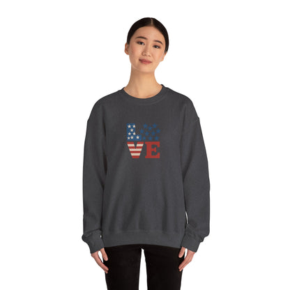 Patriotic Love Sweatshirt | Unisex Crewneck, Cozy Top for Celebrations, Gifts, Independence Day, Casual Style, Everyday Comfort