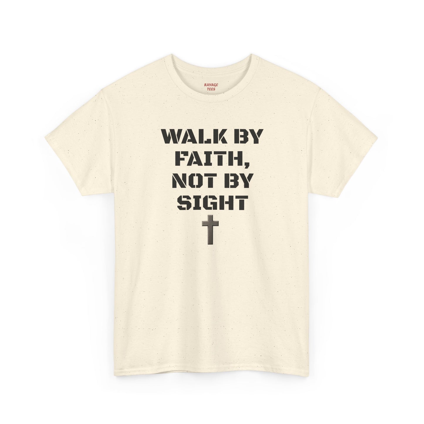 "Walk By Faith" Tee: Christian Bible Verse Unisex Heavy Cotton Shirt