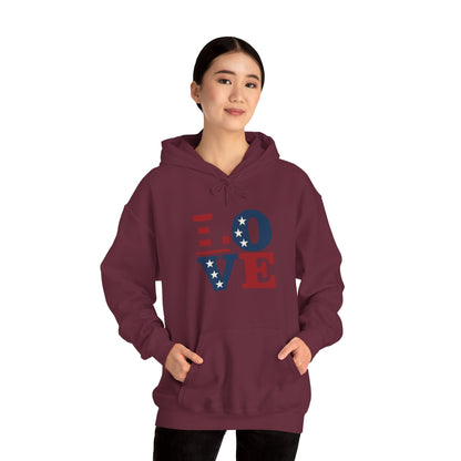 Unisex Hooded Sweatshirt with 'LOVE' Design - Cozy Gift for Friends, Valentine's Day, Casual Wear, Relaxation, Everyday Use