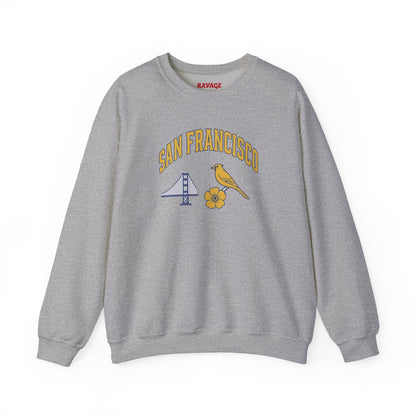 RAVAGE San Francisco - City Vibe Sweatshirt | Unisex Cardinal Crewneck, Cozy Fall Fashion, Casual Wear, Bird Lover Gift Idea