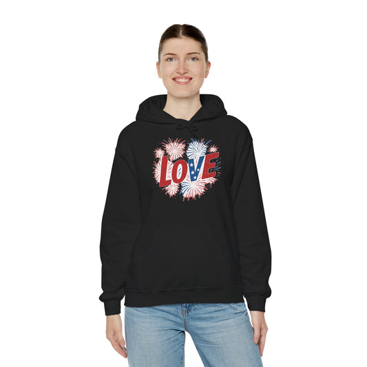 Unisex Hooded Sweatshirt with 'LOVE' Design - Cozy Gift for Friends, Valentine's Day, Casual Wear, Relaxation, Everyday Use