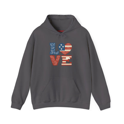 Unisex Hooded Sweatshirt with 'LOVE' Design - Cozy Gift for Friends, Valentine's Day, Casual Wear, Relaxation, Everyday Use