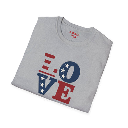 "Freedom & Love" Tee: Unisex 4th of July Graphic Shirt Gift