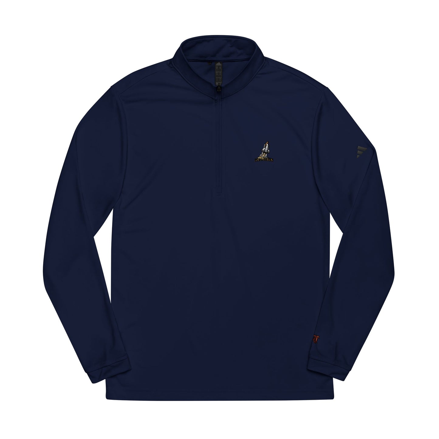 Embroidered Quarter‑Zip Pullover — White adidas® Performance Top