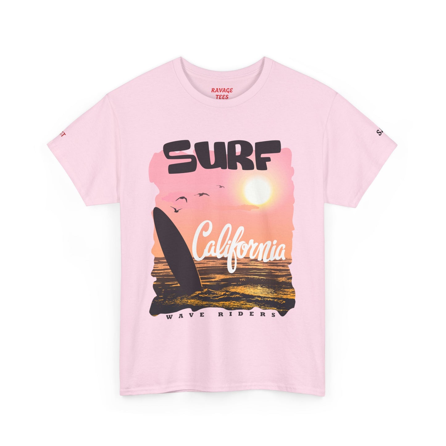 California Surf Unisex Heavy Cotton Tee, Summer Vibes T-Shirt, Beach Life Shirt, Surfing Gift, Vacation Wear, Casual Apparel