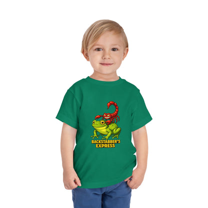 Toddler Tee — 'Backstabber's Express' Scorpion & Frog Funny Kids Shirt
