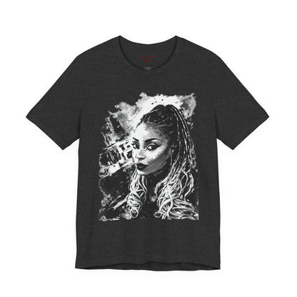 Personalize Black & White Ink Print T-Shirt