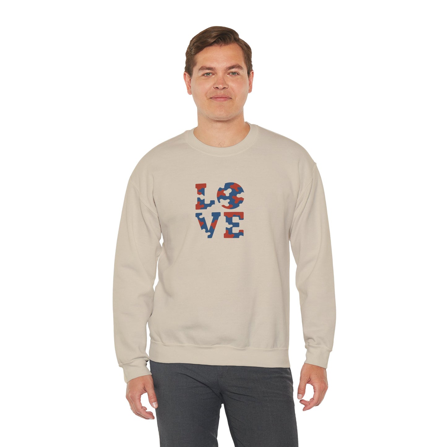 Patriotic Love Sweatshirt | Unisex Crewneck, Cozy Top for Celebrations, Gifts, Independence Day, Casual Style, Everyday Comfort
