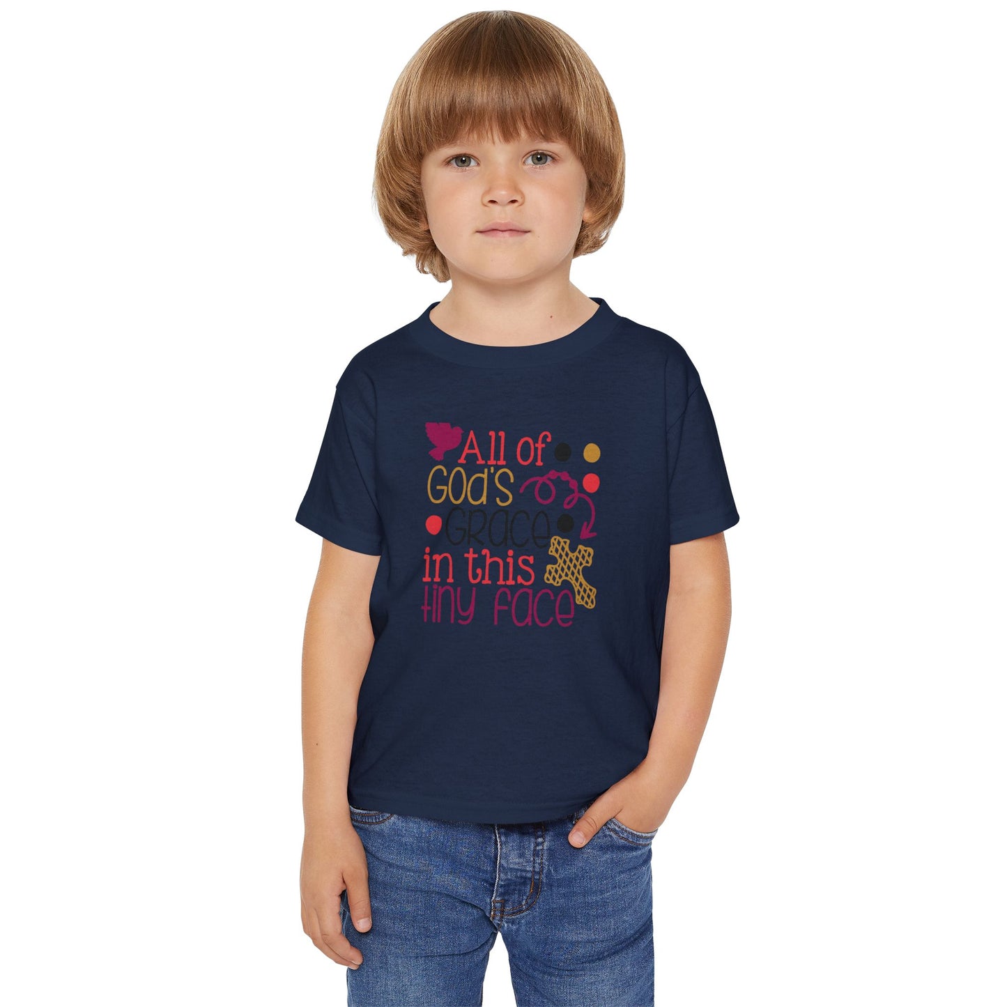 Toddler T-Shirt — "All of God's Grace in This Tiny Face" Cute Faith Baby Tee