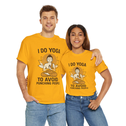 Yoga Humor Tee | I Do Yoga to Avoid Punching People | Namaste Apparel