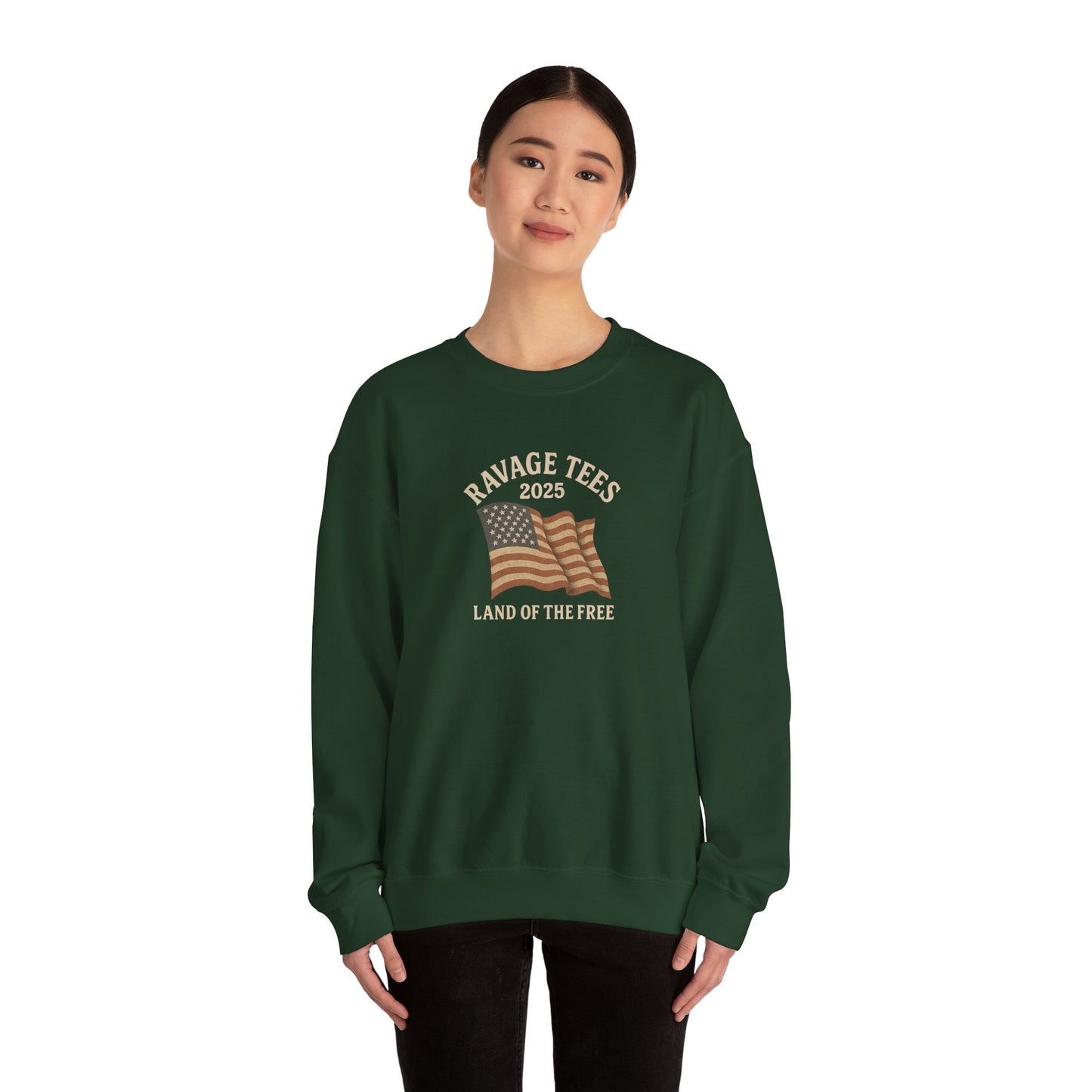 Patriotic Crewneck: "Land of the Free" Unisex Sweatshirt Gift