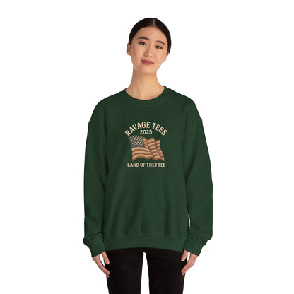 Patriotic Crewneck: "Land of the Free" Unisex Sweatshirt Gift