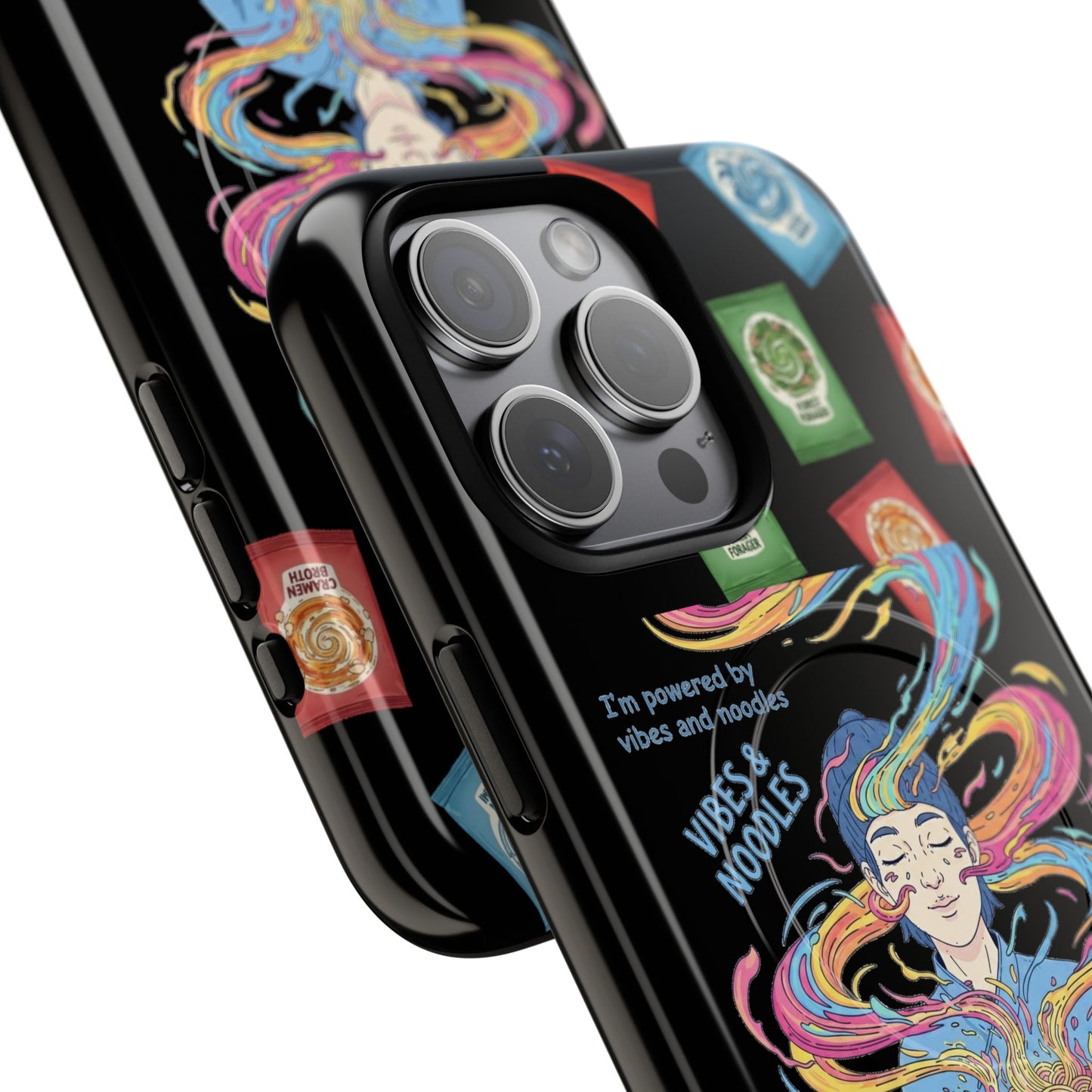 Noodle Lover Phone Case: Vibrant Cute Foodie Magnetic Anime Style