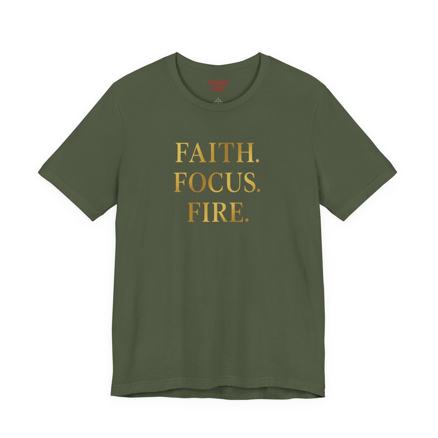 Faith Focus Fire T-Shirt | Inspirational Christian Apparel, Motivational Unisex Tee, Casual Everyday Wear, Holiday & Celebration Gift